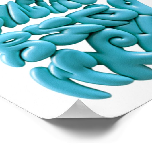 3D graffiti letters met de hand getekend in Procre Poster (Hoek)