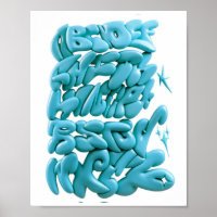 3D graffiti letters met de hand getekend in Procre
