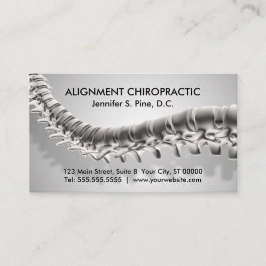 3D grafische chipkaart voor wervelkolom Visitekaartje (Voorkant)