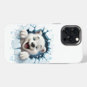 3D Grappig Beer Break Ice iPhone Hoesje (Achterkant horizontaal)