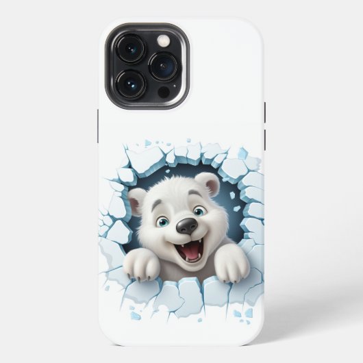 3D Grappig Beer Break Ice iPhone Hoesje (Achterkant)
