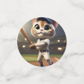 3D grappige honkbal kat, Confetti (Kleine voorkant)