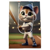 3D grappige honkbal kat, Medium Cadeauzakje (Achterkant)