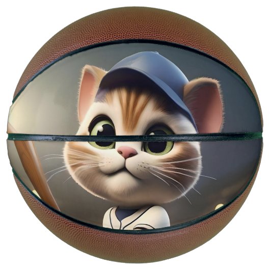 3D grappige honkbalkat, Basketbal (Voorkant)