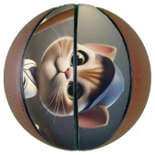 3D grappige honkbalkat, Basketbal (Verticaal)