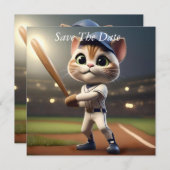 3D grappige honkbalkat, Save The Date (Voorkant / Achterkant)