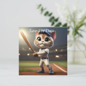 3D grappige honkbalkat, Save The Date (Staand voorkant)