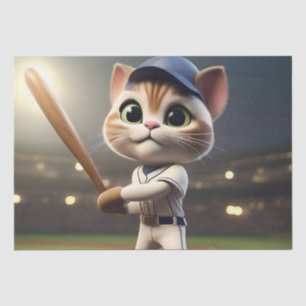 3D grappige honkbalkat, Tissuepapier