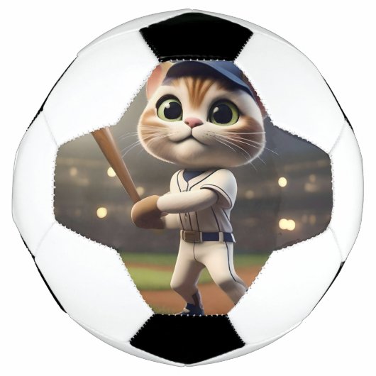 3D grappige honkbalkat, Voetbal (Voorkant)