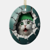 3D grappige kat Keramisch Ornament (Rechts)