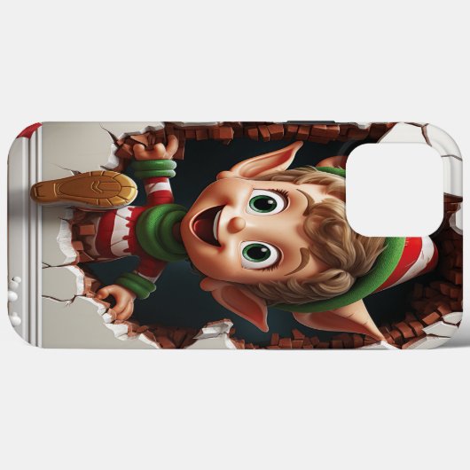 3d Grappige Schattigee Kerst Elf Case-Mate iPhone Case (Achterkant (horizontaal))