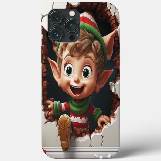 3d Grappige Schattigee Kerst Elf Case-Mate iPhone Case (Achterkant)