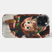 3d Grappige Schattigee Kerst Elf iPhone Hoesje (Achterkant horizontaal)