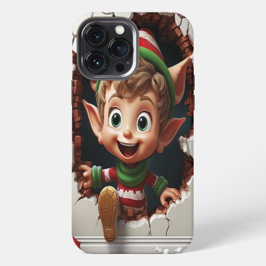 3d Grappige Schattigee Kerst Elf iPhone Hoesje (Achterkant)
