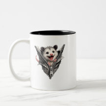 3D Grappige Schreeuwende Opossum Rits Tweekleurige