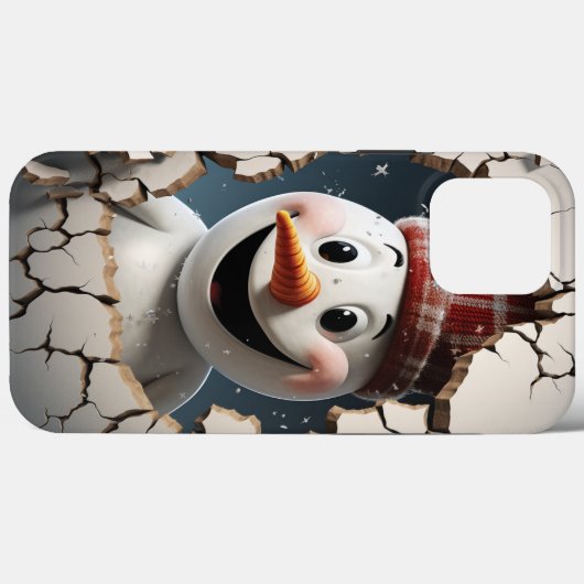 3d Grappige Sneeuwman Kerstmis Case-Mate iPhone Case (Achterkant (horizontaal))