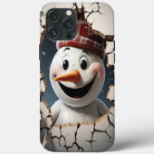 3d Grappige Sneeuwman Kerstmis Case-Mate iPhone Case (Achterkant)