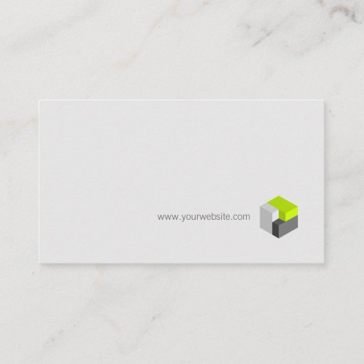 3D Green Grey Geometry Architect visitekaartje (Achterkant)