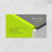 3D Green Grey Geometry Architect visitekaartje (Voorkant)