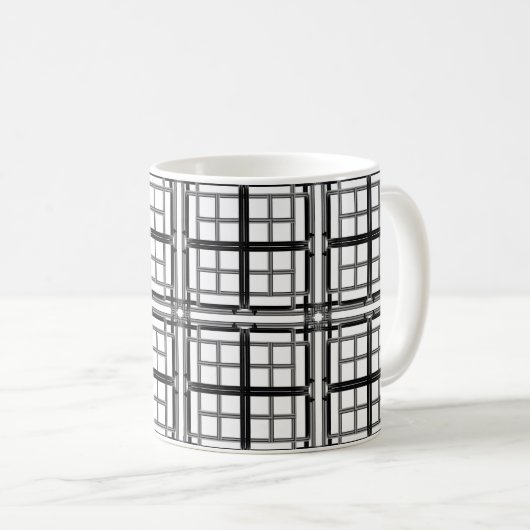 3D grey geometric abstract pattern background.3d b Koffiemok (Voorkant rechts)