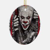 3D griezelige clown kerst Keramisch Ornament (Rechts)