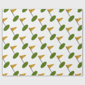 3D groen zetten met vlag - gat in één. Cadeaupapier (Vlak)