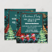 3d Groene Kerstbomen | Grappige Vangogh Dans Kaart (Voorkant / Achterkant)