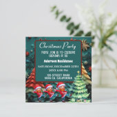 3d Groene Kerstbomen | Grappige Vangogh Dans Kaart (Staand voorkant)