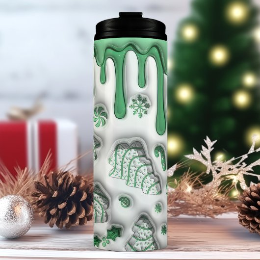 3D Groene Kerstboom Cakes Thermosbeker
