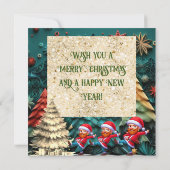 3D Groene Kerstboom| Grappige Vangogh Dans Kaart (Achterkant)