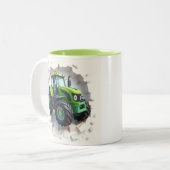 3D groene trekker wrap mok, 3D trekker ontwerp mok (Voorkant links)