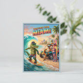 3D Groeten uit Miami Reis Briefkaart (Staand voorkant)