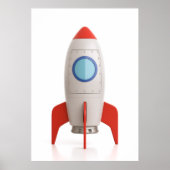 3D groot cartoon ruimteschip Poster (Voorkant)