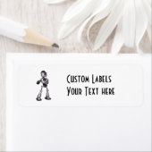 3D Halftone Sci-Fi Robot Guy Dancing Etiket (Insitu)