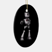 ♪ ♫ 3D Halftone Sci-Fi Robot Guy Dancing Keramisch Ornament (Rechts)