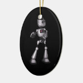 ♪ ♫ 3D Halftone Sci-Fi Robot Guy Dancing Keramisch Ornament (Links)