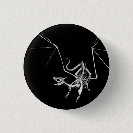 3D Halftone Skeleton Dragon 4 Ronde Button 3,2 Cm (Voorkant)