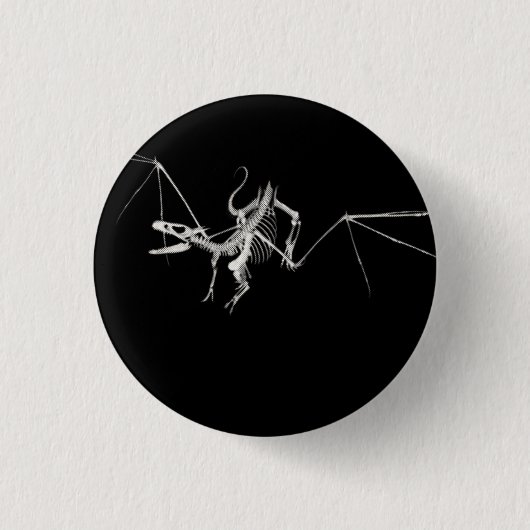 3D Halftone Vliegdraak Skeleton 2 Ronde Button 3,2 Cm (Voorkant)