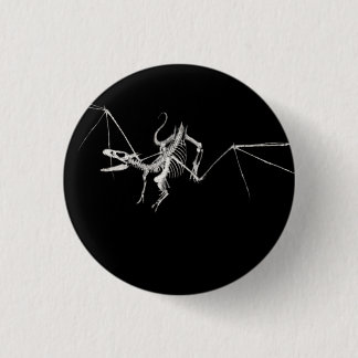 3D Halftone Vliegdraak Skeleton 2 Ronde Button 3,2 Cm