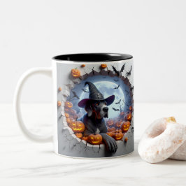 3D Halloween Dog Bal Halloween Mugs, Tea, Coffee Tweekleurige Koffiemok