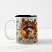 3D Halloween Dog Bal Halloween Mugs, Tea, Coffee Tweekleurige Koffiemok (Links)