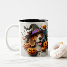 3D Halloween Dog Bal Halloween Mugs, Tea, Coffee