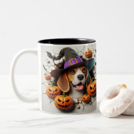 3D Halloween Dog Bal Halloween Mugs, Tea, Coffee Tweekleurige Koffiemok