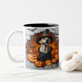 3D Halloween Dog Bal Halloween Mugs, Tea, Coffee Tweekleurige Koffiemok