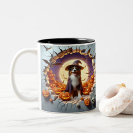 3D Halloween Dog Bal Halloween Mugs, Tea, Coffee Tweekleurige Koffiemok