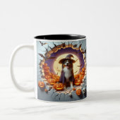 3D Halloween Dog Bal Halloween Mugs, Tea, Coffee Tweekleurige Koffiemok (Links)