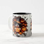 3D Halloween Dog Bal Halloween Mugs, Tea, Coffee Tweekleurige Koffiemok (Voorkant links)