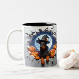 3D Halloween Dog Bal Halloween Mugs, Tea, Coffee Tweekleurige Koffiemok
