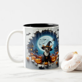3D Halloween Dog Bal Halloween Mugs, Tea, Coffee Tweekleurige Koffiemok