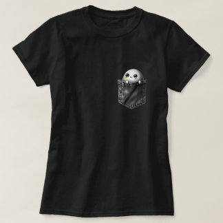 3D Halloween Ghost in een Pocket Design T-shirt